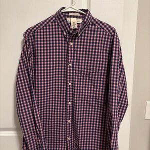 Men's H&M Pink and Blue Checkered Shirt